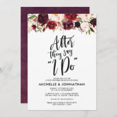 ブルゴーニュフローラ結婚ポストズブランチ招待状 招待状 (正面/裏面)