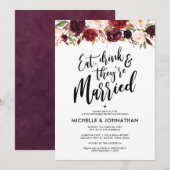 ブルゴーニュフローラ結婚ポストズブランチ招待状 招待状 (正面/裏面)