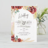 ブルゴーニュフローラ結婚式招待状デジタルオプション 招待状 (スタンド正面)
