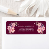 ブルゴーニュフローラ結婚牡丹差出人住所ラベル ラベル (インサイチュ)