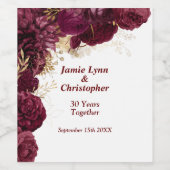 ブルゴーニュフローラ結婚記念日ワインラベル ワインラベル (シングルラベル)