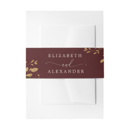 ブルゴーニュフローラ結婚金ゴールド 招待状ベリーバンド