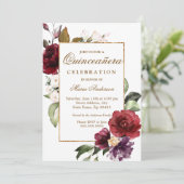 ブルゴーニュフローラ縁ど金ゴールドキンセアニェラパーティー 招待状