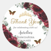 ブルゴーニュフローラ蝶プリンセス金ゴールド賛成 ラウンドシール (正面)