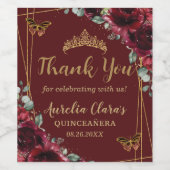 ブルゴーニュフローラ蝶プリンセス金ゴールド賛成 ワインラベル (シングルラベル)