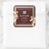 ブルゴーニュフローラ製品ラベルカスタムロゴ金ゴールド スクエアシール (バッグ)