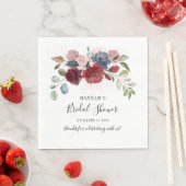 ブルゴーニュフローラ赤面カスタムブライダルシャワー紙 スタンダードランチョンナプキン (インサイチュ)