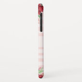 ブルゴーニュフローラ赤面ストライプズウォーターカラーモノグラム Case-Mate iPhoneケース (裏面/左)