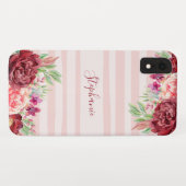 ブルゴーニュフローラ赤面ストライプズウォーターカラーモノグラム Case-Mate iPhoneケース (裏面(横))