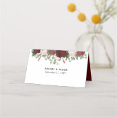 ブルゴーニュフローラ赤面ピンクローズ結婚ズ プレイスカード (裏面)