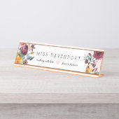 ブルゴーニュフローラ距離学の先生ギフト デスクネームプレート (正面)