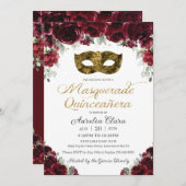 ブルゴーニュフローラ金ゴールドキンセアニラマスカレードマスク 招待状 (正面/裏面)