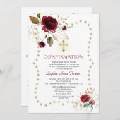 ブルゴーニュフローラ金ゴールドグリッター火花の確認 招待状 (正面/裏面)