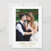 ブルゴーニュフローラ金ゴールドグリッター結婚写真 招待状 (裏面)