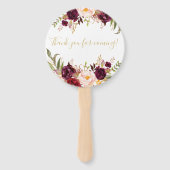 ブルゴーニュフローラ金ゴールドスクリプトブライダルシャワー ハンドファン (裏面)