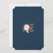 ブルゴーニュフローラ金ゴールドネイビーブルージオメトリック結婚ス 招待状 (裏面)