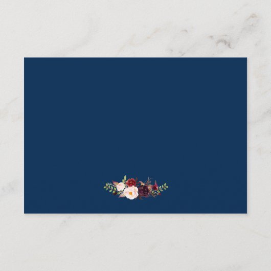 ブルゴーニュフローラ金ゴールドネイビー結婚ブルー詳細 エンクロージャーカード (裏面)