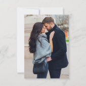 ブルゴーニュフローラ金ゴールドフレームネイビーブルーQRコードRSVP 出欠カード (裏面)