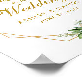 ブルゴーニュフローラ金ゴールドフレームボホ結婚の歓迎 ポスター (角)