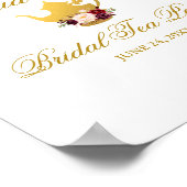 ブルゴーニュフローラ金ゴールドブライダルシャワーティーウェルカム ポスター (角)