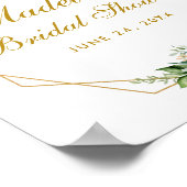 ブルゴーニュフローラ金ゴールドボホブライダルシャワー歓迎 ポスター (角)