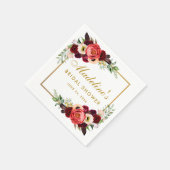 ブルゴーニュフローラ金ゴールドボホブライダルシャワー スタンダードカクテルナプキン (角)