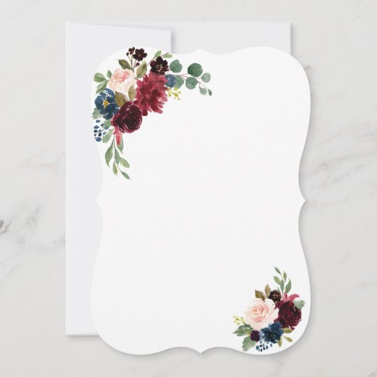 ブルゴーニュフローラ金ゴールドミスカインススクリプトキンセアニラ 招待状 (裏面)