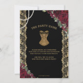 ブルゴーニュフローラ金ゴールドレースランジェリーブライダルシャワー 招待状 (裏面)