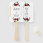 ブルゴーニュフローラ金ゴールド六角フレーム結婚式 プログラム ハンドファン (正面&裏面)