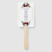 ブルゴーニュフローラ金ゴールド六角フレーム結婚式 プログラム ハンドファン (裏面)