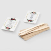 ブルゴーニュフローラ金ゴールド六角フレーム結婚式 プログラム ハンドファン (組立なし)