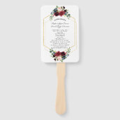 ブルゴーニュフローラ金ゴールド六角フレーム結婚式 プログラム ハンドファン (正面)