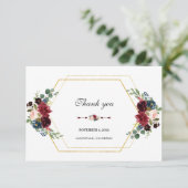 ブルゴーニュフローラ金ゴールド六角フレーム サンキューカード (スタンド正面)