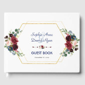 ブルゴーニュフローラ金ゴールド六角結婚フレーム ゲストブック (正面)