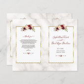 ブルゴーニュフローラ金ゴールド大理石書道プログラム (正面/裏面)