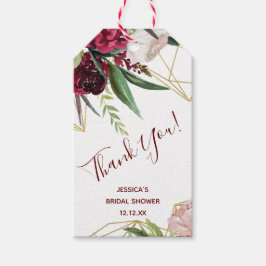 ブルゴーニュフローラ金ゴールド幾何学感謝 ギフトタグ