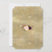 ブルゴーニュフローラ金ゴールド結婚グリッター夕べ 招待状 (裏面)