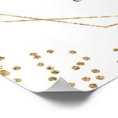 ブルゴーニュフローラ金ゴールド結婚フレームのウェルカムサイン ポスター (角)