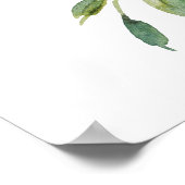 ブルゴーニュフローラ金ゴールド結婚リースの歓迎サイン ポスター (角)