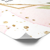 ブルゴーニュフローラ金ゴールド結婚幾何学的シート ポスター (角)