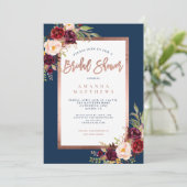 ブルゴーニュフローラ銅海軍ブルーブライダルシャワー 招待状 (スタンド正面)