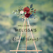 ブルゴーニュフローラ開花スクリプトブライダルシャワー アクリルサイン (ニュートラル)