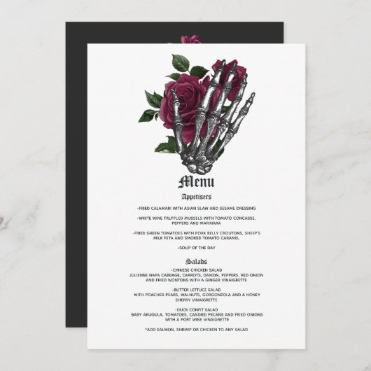 ブルゴーニュフローラ骨格結婚ゴシック メニュー (正面/裏面)