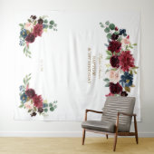 ブルゴーニュフローラ1歳バプテスマ写真ブース タペストリー (インサイチュ(横))