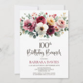ブルゴーニュフローラ100th誕生日ブランチ 招待状 (正面)