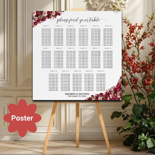 ブルゴーニュフローラ17台結婚の座席 ポスター