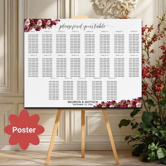 ブルゴーニュフローラ21台結婚の座席 ポスター