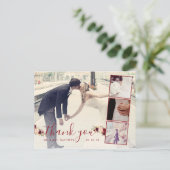 ブルゴーニュフローラ4 Photo Collage 結婚's Thank You ポストカード (スタンド正面)