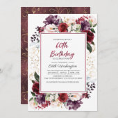 ブルゴーニュフローラ60th誕生日招待状 招待状 (正面/裏面)