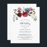 ブルゴーニュフローラ80th Birthday Party Invitation<br><div class="desc">私たちのバーガンディフローラ水の色のデザインテンプレートで独自の予算の誕生日の招待のクリック1を作成する"パーソナライズ"ボタン。友人、家族、同僚と一緒に計画している人生の他の特別なマイルストーン祝イベントの目的を変更することもできます</div>